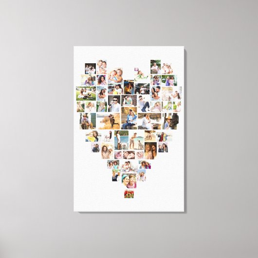 Harde vorm Foto Collage 51 Afbeeldingen Wit Canvas Afdruk (Voorkant)