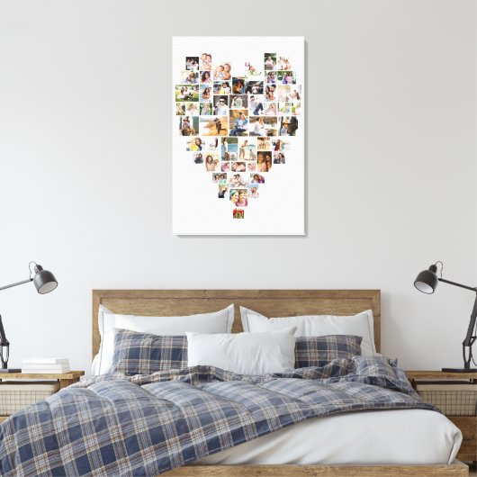 Harde vorm Foto Collage 51 Afbeeldingen Wit Canvas Afdruk (Insitu (Slaapkamer))