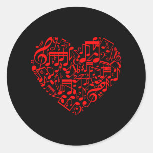 Harde vorm Musical Notes Music Lovers Valentijnse  Ronde Sticker