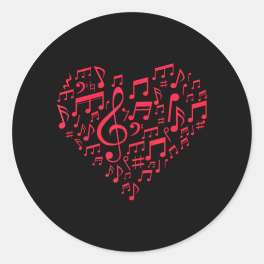 Harde vorm Musical Notes Music Lovers Valentijnse  Ronde Sticker (Voorkant)