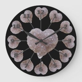 Harde vormroze Amethyst zwarte acrylwandklok Grote Klok