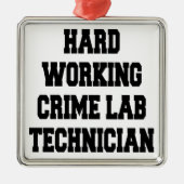 Harde werkcriminaliteit Lab-technicus Metalen Ornament (Voorkant)