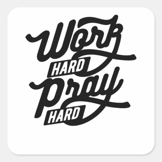 Harde werkdruk vierkante sticker (Voorkant)