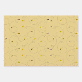 Harde werkhoningbijenset 3 inpakpapier vel