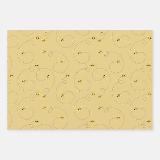 Harde werkhoningbijenset 3 inpakpapier vel (Voorkant)