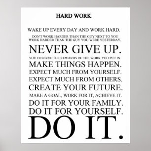 Harde werkmanifest poster