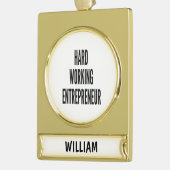 Harde werkondernemer verguld banner ornament (Links)