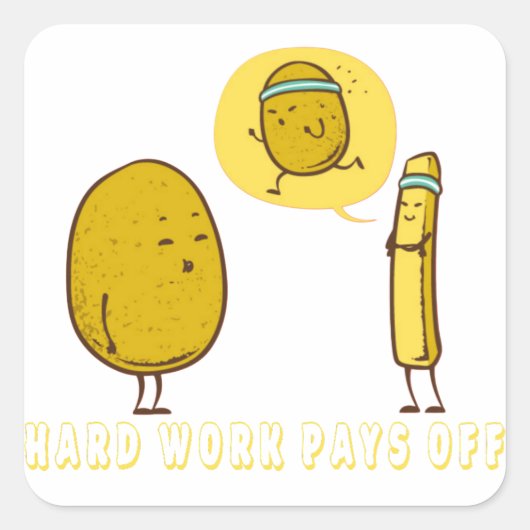Harde werkpauzes uit vierkante sticker (Voorkant)