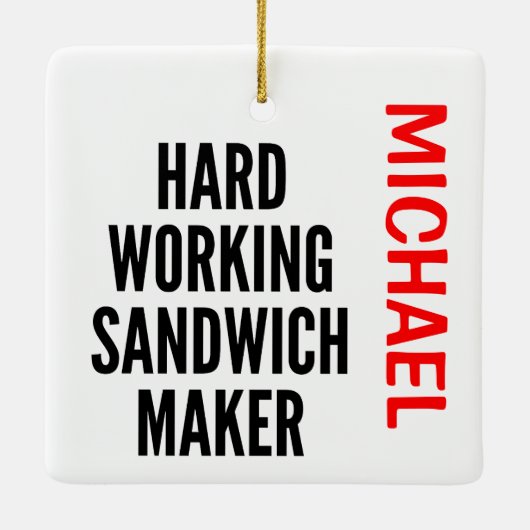Harde werksandwich Maker CUSTOM Keramisch Ornament (Achterkant)