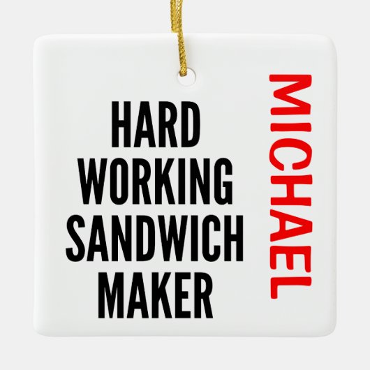 Harde werksandwich Maker CUSTOM Keramisch Ornament (Voorkant)