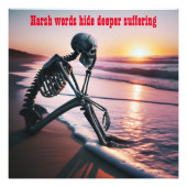 Harde woorden verbergen dieper lijden | foto afdruk (Voorkant)