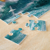 Harde zeilboot zee oceaangolven legpuzzel (Zijkant)