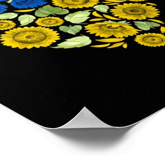 Harde zonnebloem oekraïne Ik sta bij Oekraïne Peac Poster (Hoek)