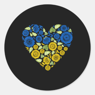 Harde zonnebloem oekraïne Ik sta bij Oekraïne Peac Ronde Sticker