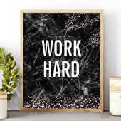 Harde zwarte marmer Roos Gold Glitter Quote Poster
