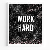 Harde zwarte marmer Roos Gold Glitter Quote Poster