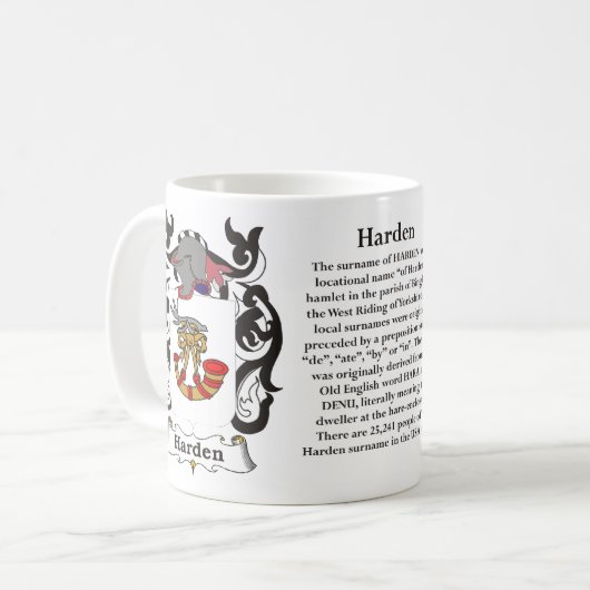 Harden Family Coat of Arms Mok (Voorkant links)