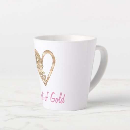 Harder van goud latte mok (Rechterhoek)