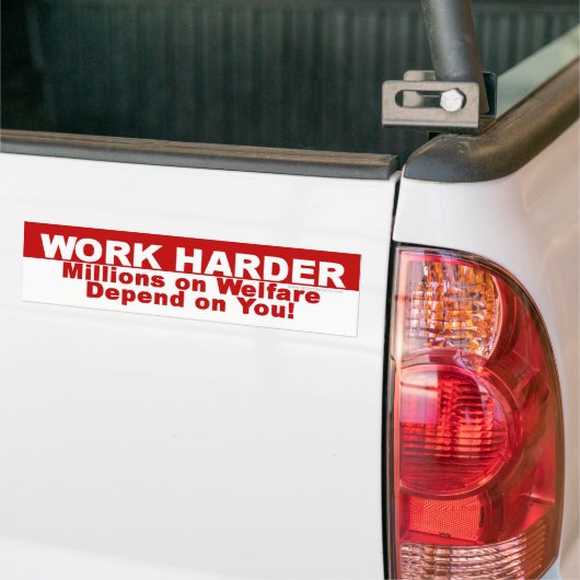 Harder werken bumpersticker (Op Truck)