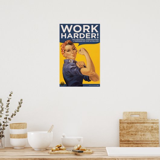 harder werken! poster (Keuken)