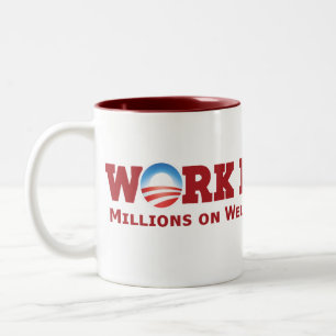 Harder werken tweekleurige koffiemok