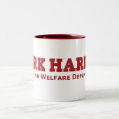 Harder werken tweekleurige koffiemok (Center)