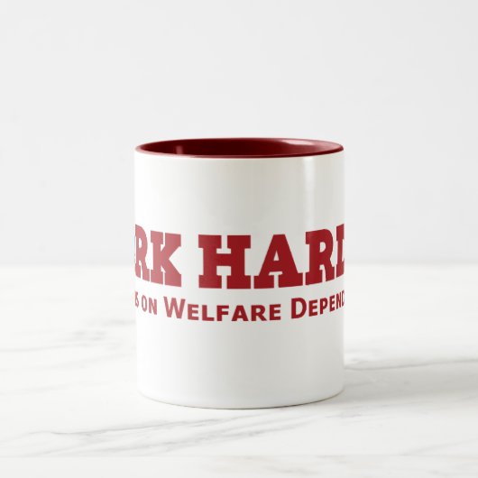 Harder werken tweekleurige koffiemok (Center)