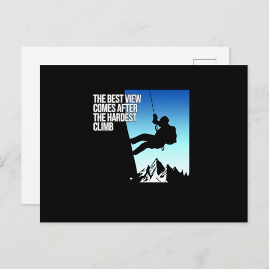 Hardest Climb Mountain Climber Rock Climbing Lover Uitnodiging Briefkaart (Voorkant / Achterkant)