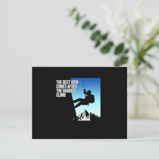 Hardest Climb Mountain Climber Rock Climbing Lover Uitnodiging Briefkaart (Staand voorkant)