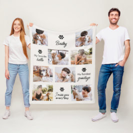 Hardest Goodbye Pet Dog Memorial 8-Photo Collage Fleece Deken