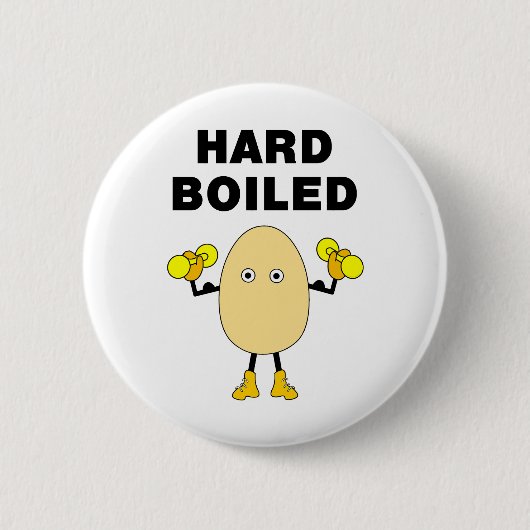 Hardgekookte Eierkoptekst Ronde Button 5,7 Cm (Voorkant)