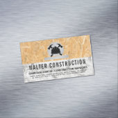 Hardhat Hammer | Marmer | Geperst hout Magnetisch Visitekaartje (Voorbeeld)