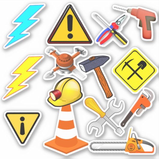 Hardhat Werknemer - Toolbox Gereedschap Sticker (Voorkant)