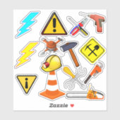 Hardhat Worker - Gereedschapsgereedschappen Sticker (Vel)