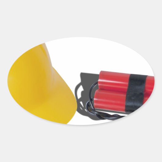HardHatDynamite052714.png Ovale Sticker (Voorkant)