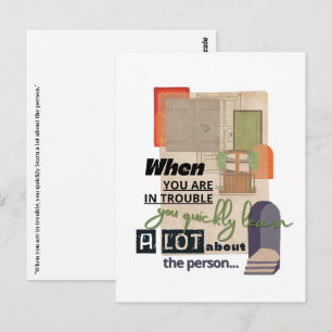 Hardheid vriendschap citaat illustratie briefkaart