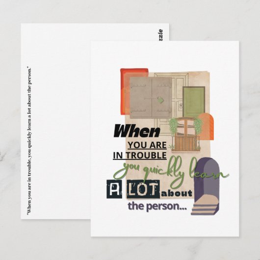 Hardheid vriendschap citaat illustratie briefkaart (Voorkant / Achterkant)