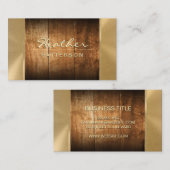 hardhout | Gouden afwerking | Metallic Shimmer Visitekaartje (Voorkant / Achterkant)
