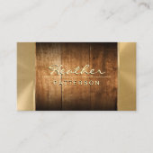 hardhout | Gouden afwerking | Metallic Shimmer Visitekaartje (Voorkant)