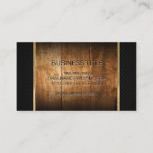 hardhout | Gouden afwerking | Zwart gaas Visitekaartje (Achterkant)
