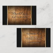 hardhout | Gouden afwerking | Zwart gaas Visitekaartje (Voorkant / Achterkant)