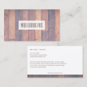 hardhouten vloer | timmerwerk visitekaartje (Voorkant / Achterkant)