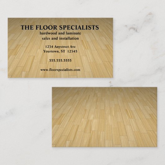 Hardhouten Vloer Vloer Restauratie Visitekaartje (Voorkant / Achterkant)