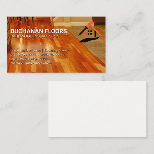 Hardhouten vloeren en Tegels | hoofdaannemer Visitekaartje (Voorkant / Achterkant)