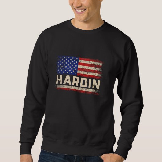 HARDIN Last Name Shirt HARDIN Name American Flag (Voorkant)