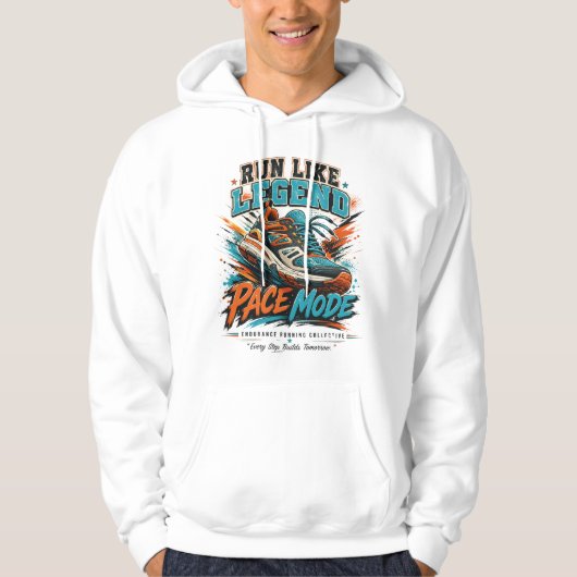 Hardloop Als Legendarische Snelheid Modus Retro Ha Hoodie (Voorkant)
