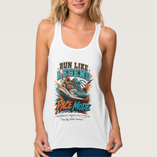 Hardloop Als Legendarische Snelheid Modus Retro Lo Tanktop (Voorkant)