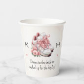 Hardloop Bloemige Sneaker Bruidsdouche Papieren Bekers (Achterkant)