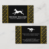 Hardloop Hond Logo | Gouden Botten Patroon Visitekaartje (Voorkant / Achterkant)