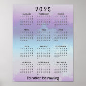 Hardloop Jogging Design 2025 Kalender Poster (Voorkant)